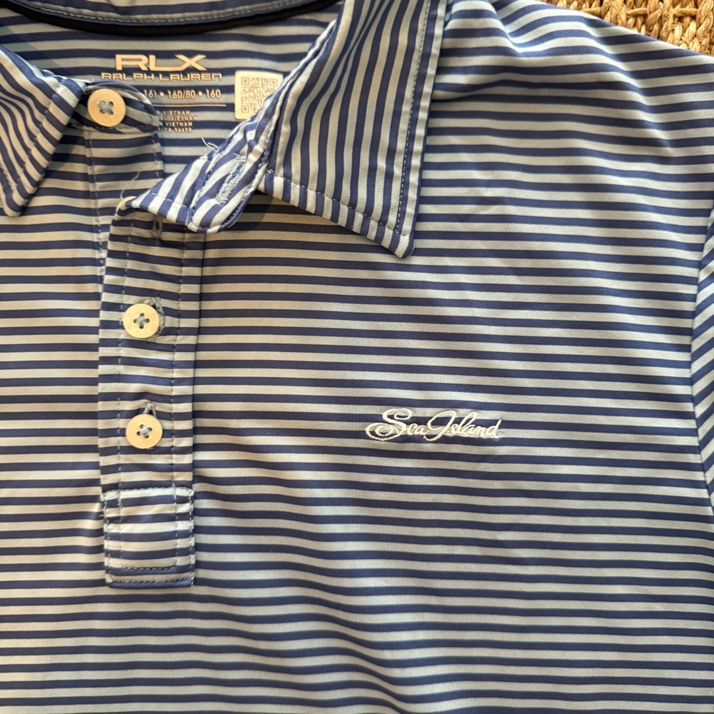RLX Ralph Lauren Performance Boy’s Polo. Embroidered w/ Sea Island. Size L. - Picture 2 of 5